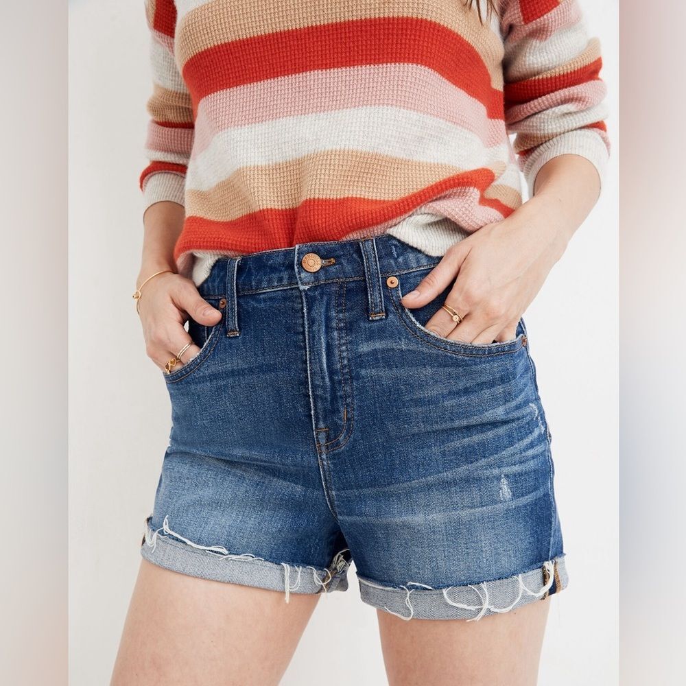 Madewell High-Rise Denim Shorts in Glenoaks Wash: Cutoff Edition Size 27